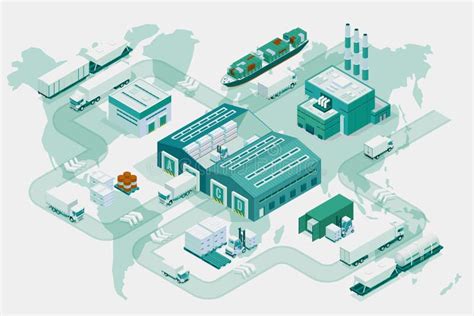 Illustration Isom Trique Plate De R Seau Global De Logistique De