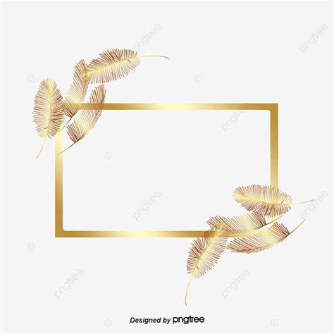 Gorgeous White Transparent, Golden Gorgeous Feather Border Element ...