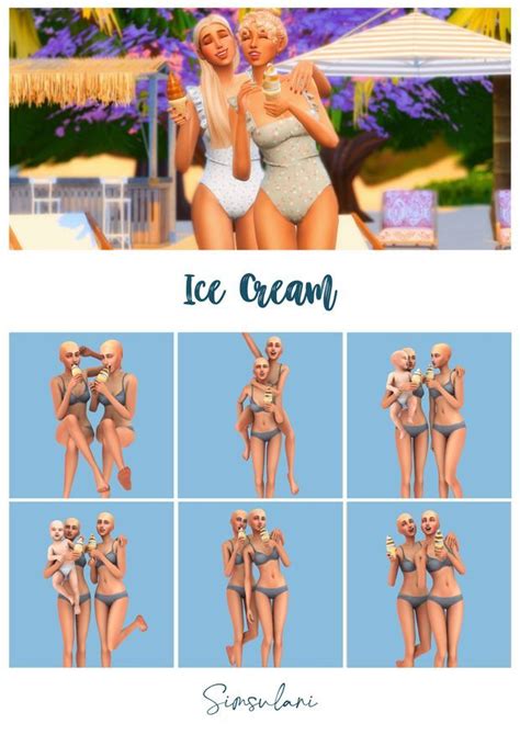 252 Pose Pack Ice Cream Free July 6 Simsulani Sims 4 Teen