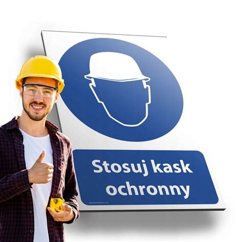 Tablica Ostrzegawcza BHP STOSUJ KASK OCHRONNY 5071 Cena Opinie