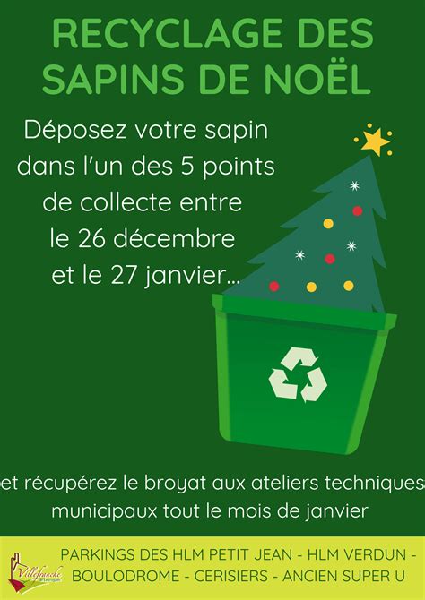 Recyclage des sapins de Noël lopération reconduite Villefranche de