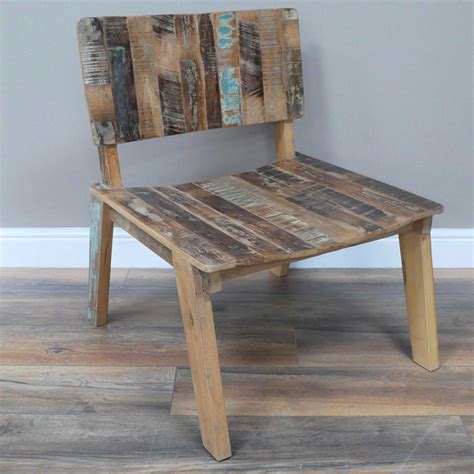 Distressed Wooden Lounge Chair Wooden Chair Modern Chair