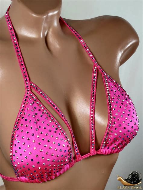 Exotic Dancewear Top Stripper Outfits Bra Rhinestone Bikini Etsy