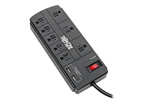 Tripp Lite 8 Outlet Surge Protector Power Strip With 2 Usb Ports 21a