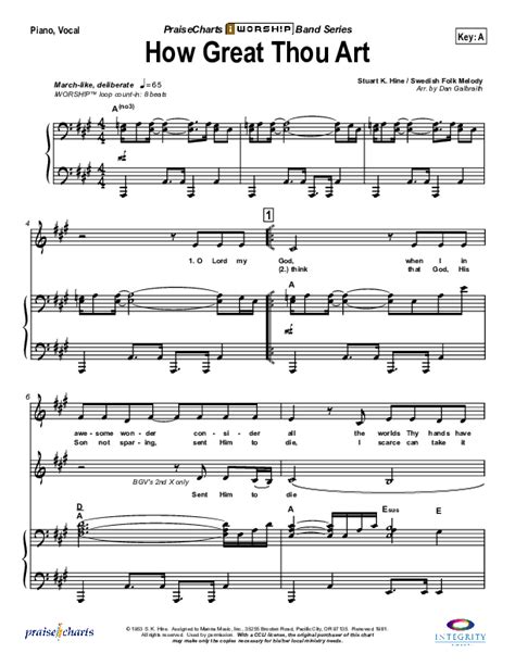 How Great Thou Art Sheet Music PDF Stuart Hine PraiseCharts