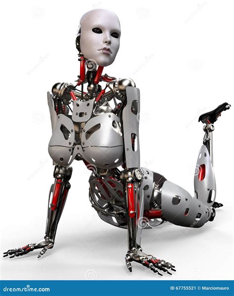 Roboterfrau Pinup Stock Abbildung Illustration Von Aufstecken