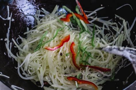 Shredded Potato Stir Fry China Sichuan Food