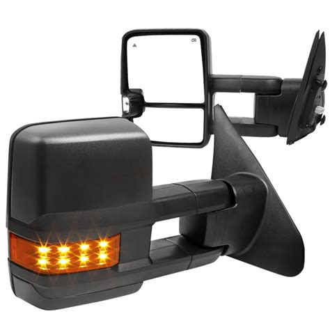 Spec D Tuning Black Power Heated BSM Tow Mirrors W Amber LED Signals