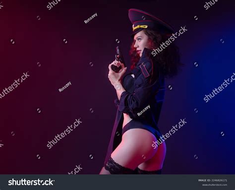 Naked Sexy Girl Police Uniform Gun Stock Photo 2246826171 Shutterstock