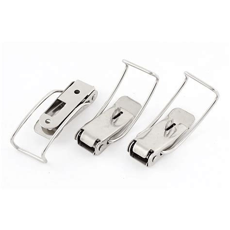 Uxcell Chest Case Box Stainless Steel Spring Loaded Draw Lock Toggle Latch 45 3 Pcs In Hasps