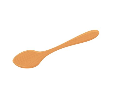 Premium Vector | Spoon vector Wood Spoon on white background