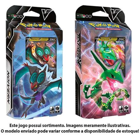 Jogo de Cartas Pokémon Rayquaza ou Noivern Baralho Batalha V