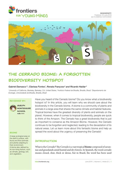 (PDF) The Cerrado Biome: A Forgotten Biodiversity Hotspot