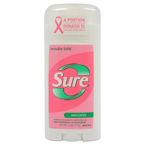 Sure Invisible Solid Anti Perspirant And Deodorant Unscented By Sure For