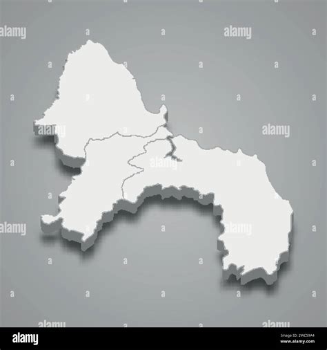 3d Isometric Map Of Dar Es Salaam Is A Region Of Tanzania Vector