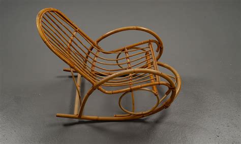 Large Bamboo Rocking Chair Made Of Rattan Wicker From Rohé Noordwolde