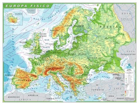 Mapa da Europa Mapa político mapa físico mapa dos pontos turísticos