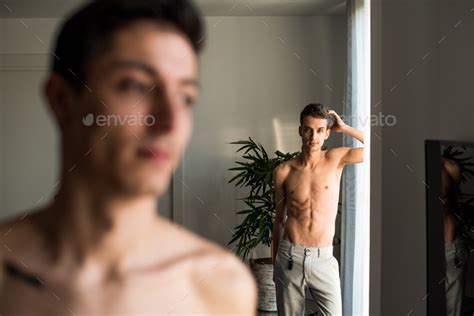 Stylish Shirtless Gay Couple Posing Stock Photo By Addictive Stock