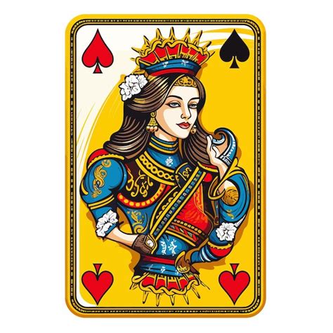 Premium Vector Queen Playing Card