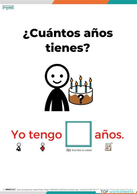 ¿cuántos Años Tienes Ficha Interactiva Topworksheets