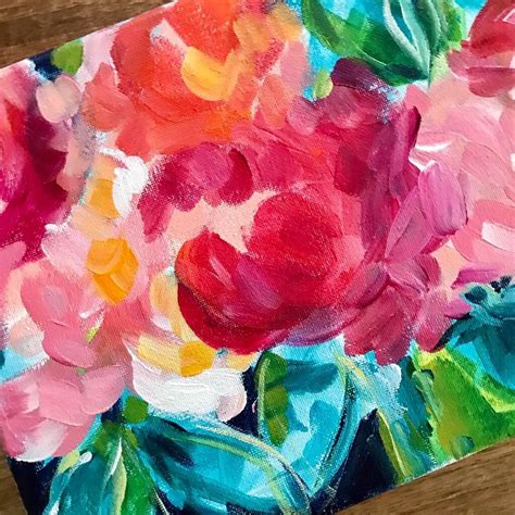 How to Paint Abstract Flowers in Acrylic on Canvas - Flower Painting ...