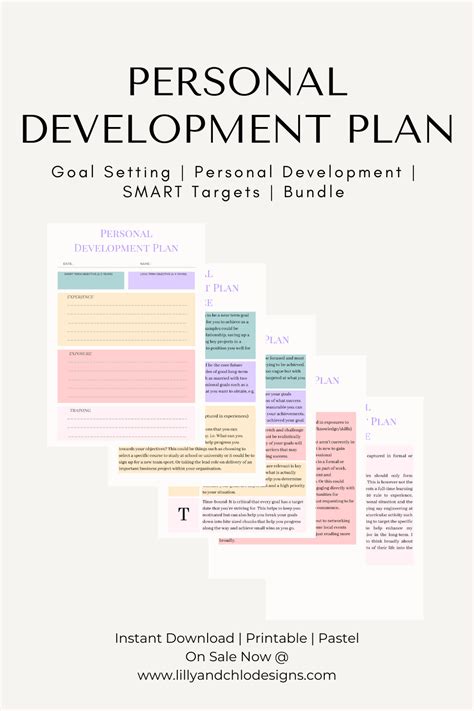 Personal Development Plan And Goal Setting Bundle Smart Goals Lilly