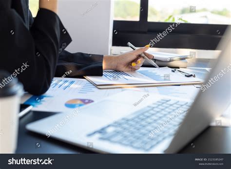 Businessman Accountant On Office Desk Pointing Stock Photo 2123185247 | Shutterstock