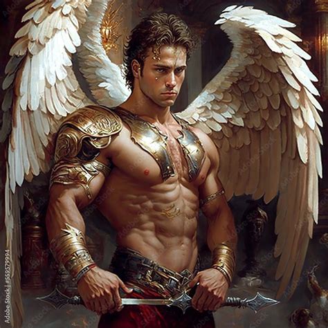 Archangel Michael Created With Generative AI Technology Stock