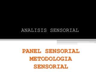 Panel Sensorial Metodolog A Pptx Descarga Gratuita