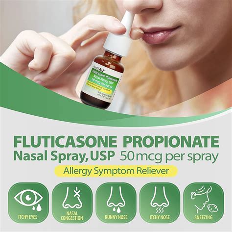 Healtha2z Fluticasone Propionate Nasal Spray 24 Hour Allergy Relief 120 Sprays 0 54 Fl Oz