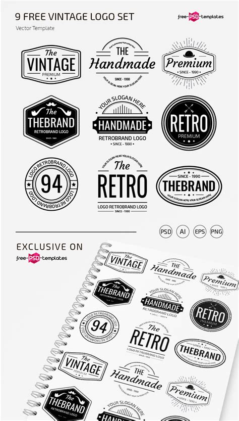 Free Vintage Logo Templates in EPS + PSD | Free PSD Templates