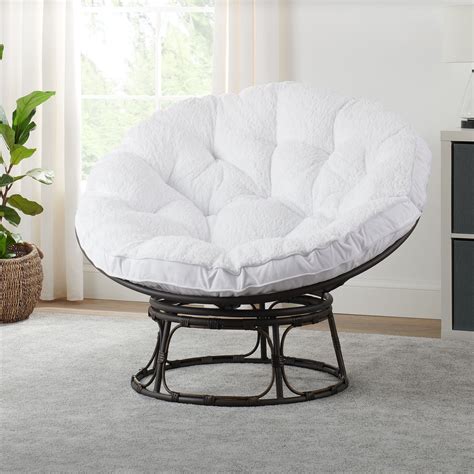 Better Homes And Gardens Papasan Chair With Sherpa Cushion White