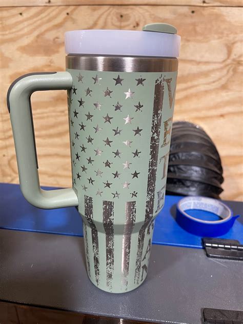 Custom Engraved 40 Ounce Tumbler Dupe Veteran Design Etsy