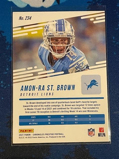 Panini Chronicles Prestige Rookies Update Amon Ra St Brown