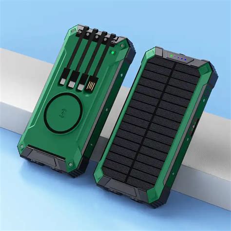 Wireless Charging Solar Power Bank Mah Large Capacity Mobile