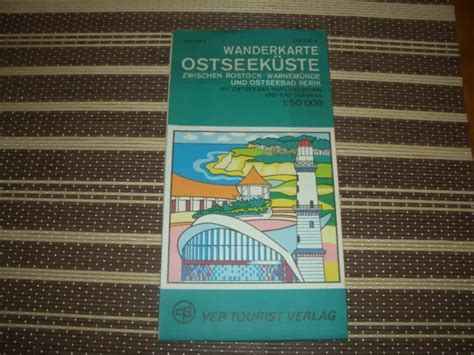 DDR WANDERKARTE OSTSEEKÜSTE zwischen Rostock Warnemünde und Ostseebad