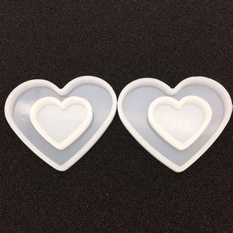 Silicon Resin Mold Heart Shaped Resin Silicone Mold Epoxy Etsy