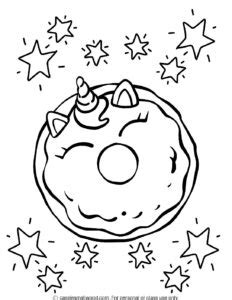 Kawaii Donut Coloring Page Cassie Smallwood