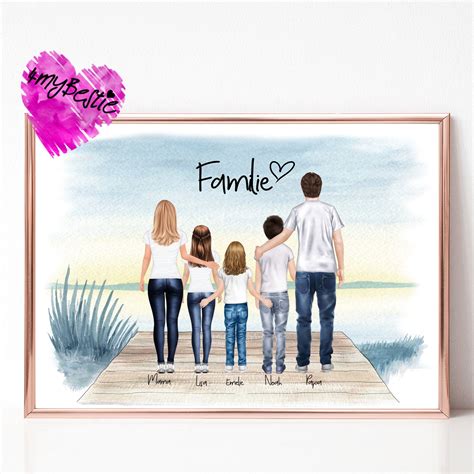 Familienbild Personalisiert Individuelles Familienbild Etsy De In