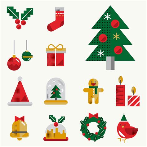 Christmas Icons Vector Set Free Stock Vector 281061