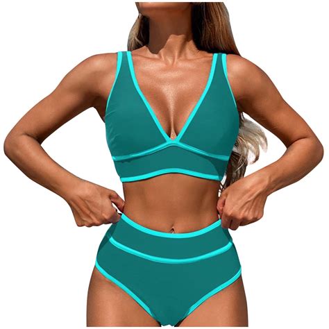 Arnsht Fashion V Neck Bikini Sets For Women Color Block Two Piece