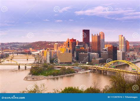 Panoramic View of Pittsburgh and the 3 Rivers in Pittsburgh Stock Photo ...