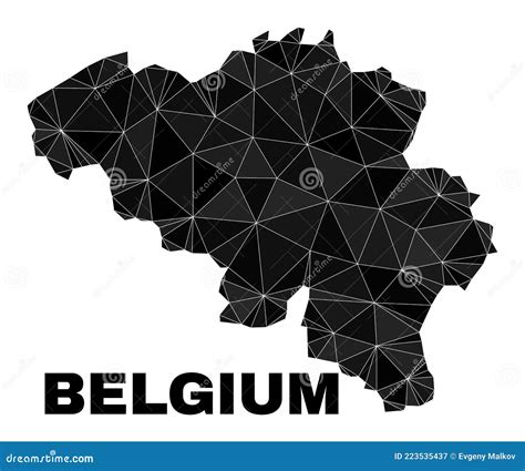 Vector Polygonal Belgium Map Stock Vector Illustration Of National