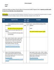 Week 2 Reference List Assignment Docx Reference Assignment Instructor