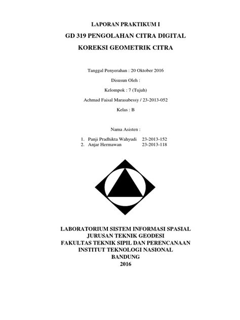 Laporan Praktikum Koreksi Geometrik Citra Pdf