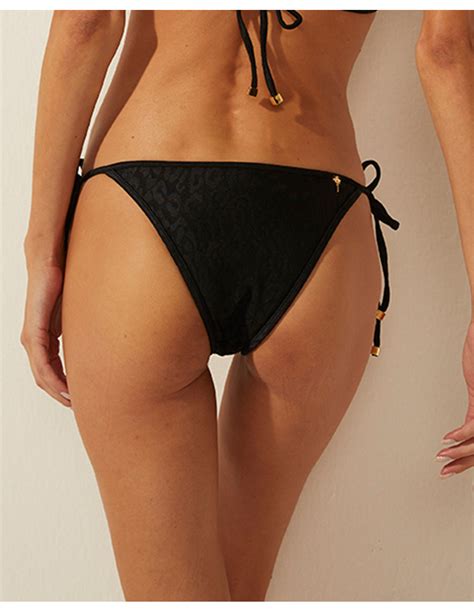 Bikini Bottoms Bottom Bikini Tule Onca Bordada Black Brand Agua De Coco