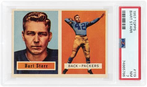 Hake S Topps Bart Starr Hof Rookie Card Psa Nm