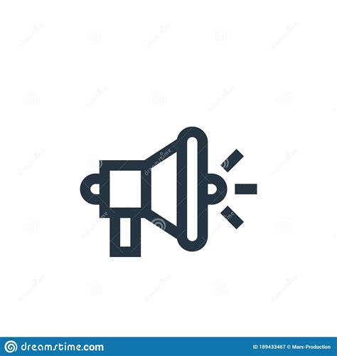 Megaphone Vector Icon Isolated On White Background Outline Thin Line