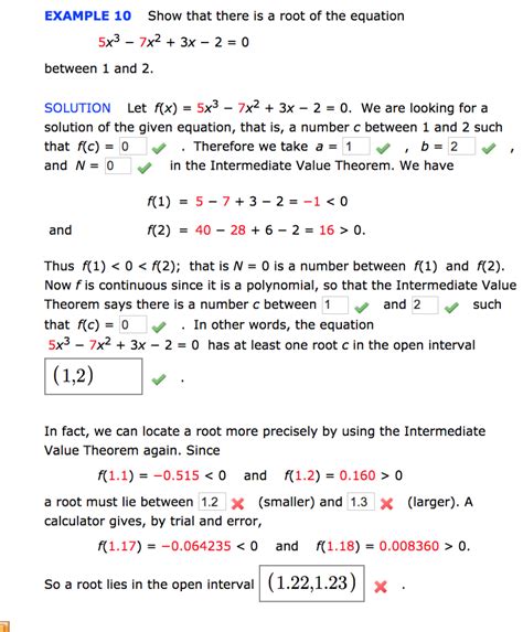 Solved Example Show That There Is A Root Of The Equation Chegg