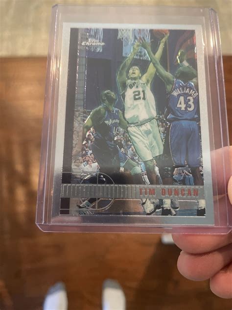 Tim Duncan Topps Chrome Rc Rookie San Antonio Spurs Hof